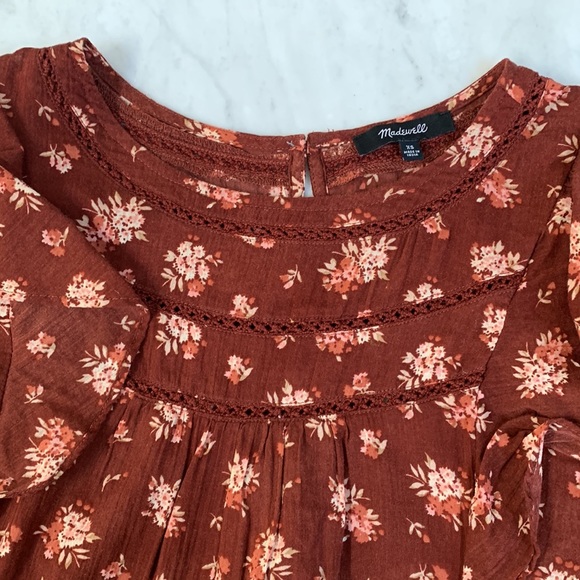 MADEWELL Ladder-Trim Ruffle Top in Homestead Bouquet - Picture 4 of 7